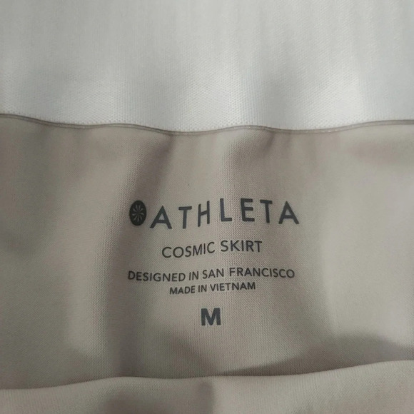 Athleta Cosmic hi-low knee - high beige skirt  size Medium - Picture 5 of 8